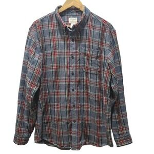 L.L. Bean Men's Traditional Fit Flannel Shirt Large Plaid Button Down Cotton‎